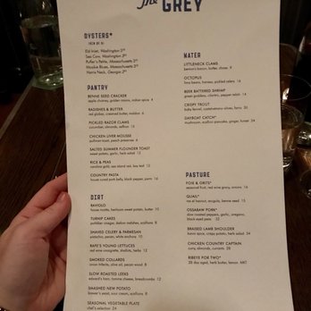 The Grey - Menu - Dec 2017 - New American Near Me - Savannah, Georgia The Grey - Menu - Dec 2017 - New American Near Me - Savannah, Georgia