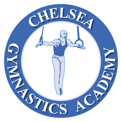 CHELSEA GYMNASTICS ACADEMY - This is the logo of Chelsea Gymnastics Academy. It represent coach Stefan on cross on the Rings.