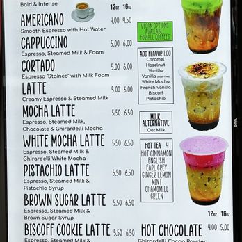 Drizzle - Drink Menu - Coffee & Tea Near Me - Greensboro, North Carolina