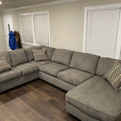 Metro Furniture and Mattress - Charcoal grey 3pc sectional.