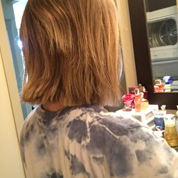 Visible Changes - Section of hair looks like it was just chopped off.... - Hair Salons Near Me - Houston, Texas