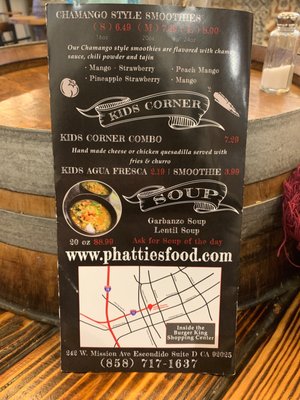 Menu photo 3 Phatties Escondido, CA