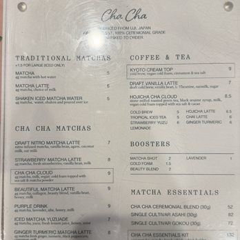 Cha Cha Matcha - Menu - Coffee & Tea Near Me - Venice, California Cha Cha Matcha - Menu - Coffee & Tea Near Me - Venice, California