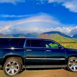 Maui Town Car - West Maui mountains rainbow.  
LAHAINA/KULA STRONG!
