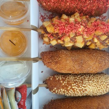 Two Hands Corn Dogs - Two Hands Mega Box - Fast Food Near Me - Lakewood, California Two Hands Corn Dogs - Two Hands Mega Box - Fast Food Near Me - Lakewood, California