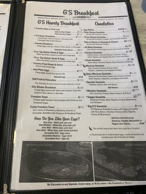 Menu photo 5 G's Pancake House Oak Grove, KY