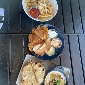 Spirits & Tales - Truffle Parmesan Pomme Frites, house made chips and dip trio, and House Made Labneh - Lounges Near Me - Pittsburgh, Pennsylvania Spirits & Tales - Truffle Parmesan Pomme Frites, house made chips and dip trio, and House Made Labneh - Lounges Near Me - Pittsburgh, Pennsylvania