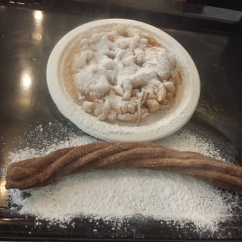 The Funnel House - Funnel cake and a churro. Made by hand while you watch! - Desserts Near Me - Huntington Beach, California The Funnel House - Funnel cake and a churro. Made by hand while you watch! - Desserts Near Me - Huntington Beach, California