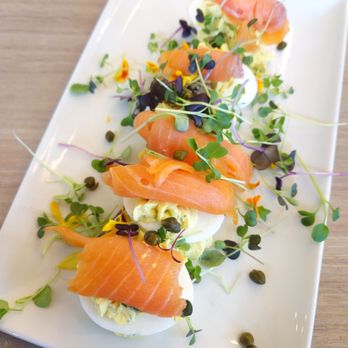 Dawn AM Eatery - Smoked Salmon Deviled Eggs - Southern Near Me - Chicago, Illinois
