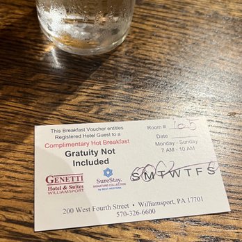 Windows On 4th - Ticket for complimentary breakfast - New American Near Me - Williamsport, Pennsylvania