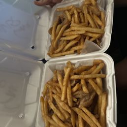 We got two 6 piece wing meals with fries, cost somewhere around $30 and it's too die for. Fills you up, delicious, local. We got two 6 piece wing meals with fries, cost somewhere around $30 and it's too die for. Fills you up, delicious, local.