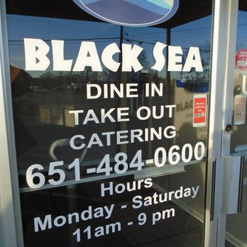 Black Sea Restaurant - Hours of operation, front entry door. - Mediterranean Near Me - White Bear Lake, Minnesota