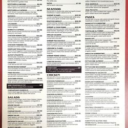 Alfeo's Italian Kitchen - Menu - front