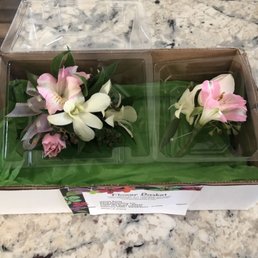 Corsage and boutonnière for prom.
