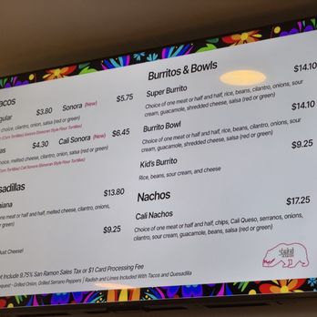 El Califas Tacos - Menu - Mexican Near Me - San Ramon, California El Califas Tacos - Menu - Mexican Near Me - San Ramon, California