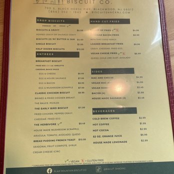 Blair Mountain Biscuit - Menu - American Near Me - Blackwood, New Jersey