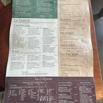 Le Peep - Menu (beat up) - American Near Me - Indian Land, South Carolina