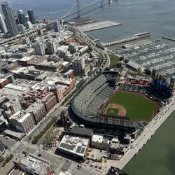 San Francisco Helicopters - Bay Bridge, Ball Park home of the Giants & San Fran