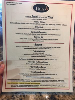 Menu photo 8 Boro Restaurant And Bar Swansboro, NC