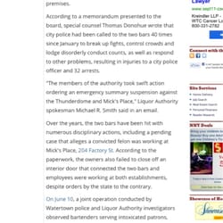 Micks Place - Fights, serving underage and bouncers who are not licensed. Oh and having felons working for them