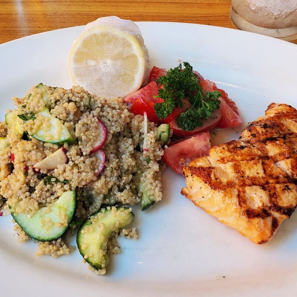 Doc B's Restaurant + Bar - Here is the exact same.dish from 2022. Notice the obviously larger salmon portion. - New American Near Me - Dallas, Texas