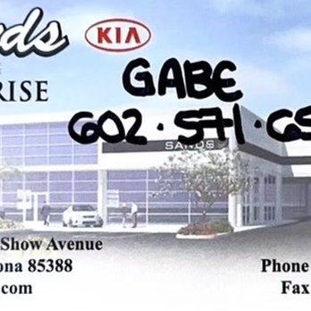 Sands Kia - Highly recommend this sales guy. He didn't spam me with a bunch of unnecessary info. He was just helpful, knowledgeable, and good. - Car Dealers Near Me - Surprise, Arizona Sands Kia - Highly recommend this sales guy. He didn't spam me with a bunch of unnecessary info. He was just helpful, knowledgeable, and good. - Car Dealers Near Me - Surprise, Arizona