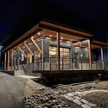 Routt Distillery - exterior at night - Distilleries Near Me - Steamboat Springs, Colorado Routt Distillery - exterior at night - Distilleries Near Me - Steamboat Springs, Colorado