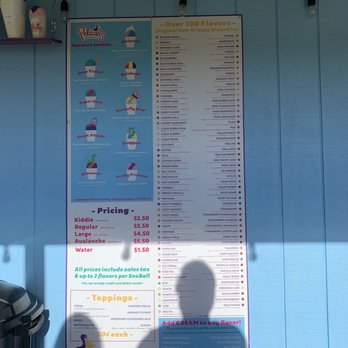 Pelican's Snoballs - the menu for the restaurant - Shaved Ice Near Me - Orangeburg, South Carolina Pelican's Snoballs - the menu for the restaurant - Shaved Ice Near Me - Orangeburg, South Carolina