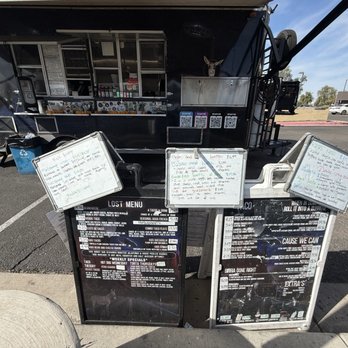Lost Burro Tacos and Stuff - The sandwich board because they can't fit all that on a window menu. - Food Trucks Near Me - Glendale, Arizona