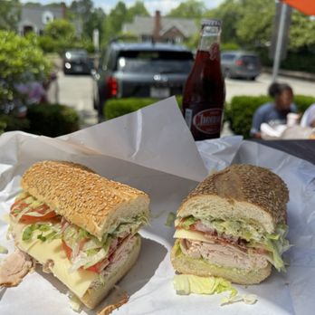Eastcut Sandwich Bar - Durham - Dagwood sandwich on a seeded roll with a crisp, cold Cheerwine! - Sandwiches Near Me - Durham, North Carolina
