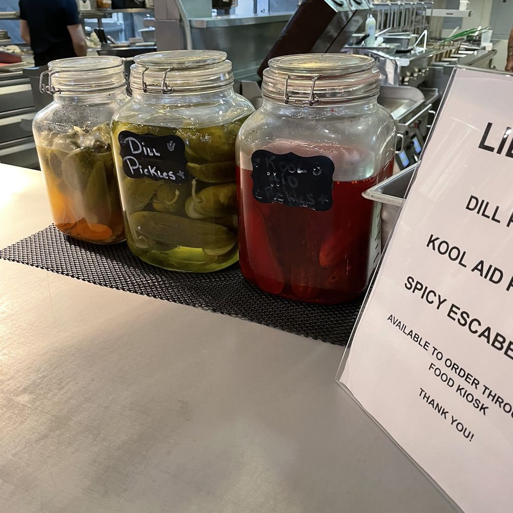 District Brew Yards - Pickle selection, including Kool Aid pickles - Brewpubs Near Me - Wheeling, Illinois District Brew Yards - Pickle selection, including Kool Aid pickles - Brewpubs Near Me - Wheeling, Illinois