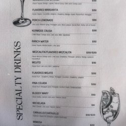 The Porch - Menu as of July 1 2025