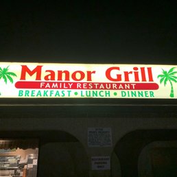 Exterior outside entrance of Manor Grill & Bar - Signage - San Leandro, California Exterior outside entrance of Manor Grill & Bar - Signage - San Leandro, California