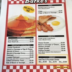 Burke's Convenience Store - Breakfast Menu