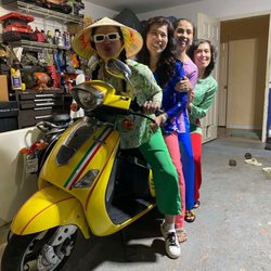 Hollywood Nails - Kim and her scooter with my partners