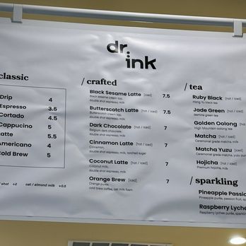 Dr Ink - Menu - Coffee & Tea Near Me - Cupertino, California