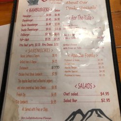 White Mountain Apache Restaurant - Menu as of 6/18/19