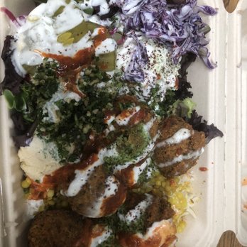 Hummus Way - Falafel, tzatziki, hummus, spicy fifers, 1/2 grain, 1/2 basmati! Tons of food! - Mediterranean Near Me - Orange, California Hummus Way - Falafel, tzatziki, hummus, spicy fifers, 1/2 grain, 1/2 basmati! Tons of food! - Mediterranean Near Me - Orange, California