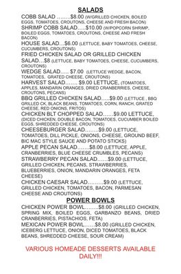 Menu photo 2 Small Bites Bistro Alexandria, IN