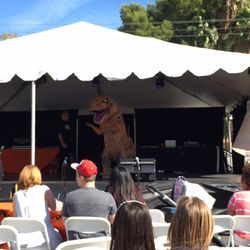 The T-Rex won the costume contest.