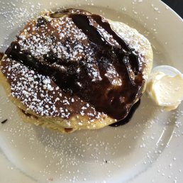 Four chocolate chip pancakes Four chocolate chip pancakes