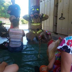Maui County Fire Department Kehei Station - Showing us the equipment and what they will look/sound like during a fire.