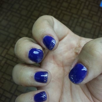 Bunny Nails - Love my no chip purplish blue nails with silver tips! - Nail Salons Near Me - Skokie, Illinois