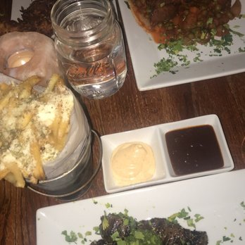 Death Ave - Skirt steak skewers with fries troufes and lamb shank - Greek Near Me - New York, New York