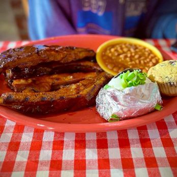 Jake's Roadhouse - Spare Ribs Dinner - nice flavor but the ribs were a tad tough and chewy - Barbeque Near Me - Monrovia, California