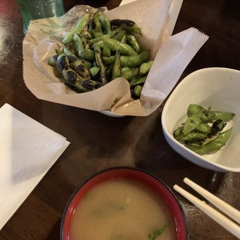 Sushi Hanabi - Miso soup and grilled edamame - Japanese Near Me - Pleasanton, California Sushi Hanabi - Miso soup and grilled edamame - Japanese Near Me - Pleasanton, California