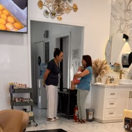 Nail techs comforting my baby