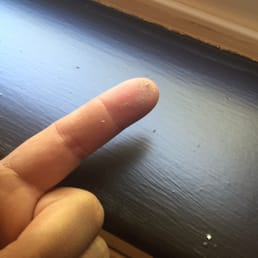 Dust on kitchen window sill