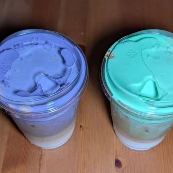 Off Grids Common - Ube iced latte and pandan iced latte - Internet Cafes Near Me - Queens, New York
