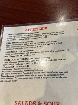 Menu photo 4 Pizza Factory Woodland, WA